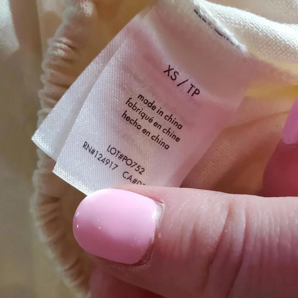 NWT WEWOREWHAT Women's Cream Colored Babydoll Crop Top Blouse Size XS - Picture 10 of 16